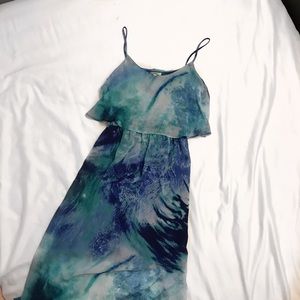 Blue patterned maxi dress, small